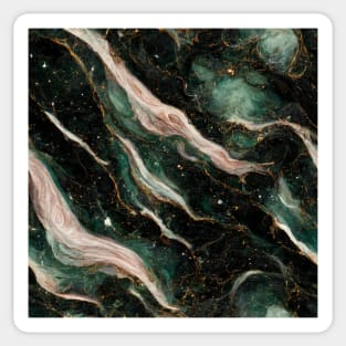 Green gold marble pattern Sticker